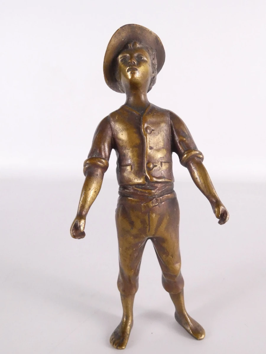 Set van 2 bronzen beeldjes van arbeiders