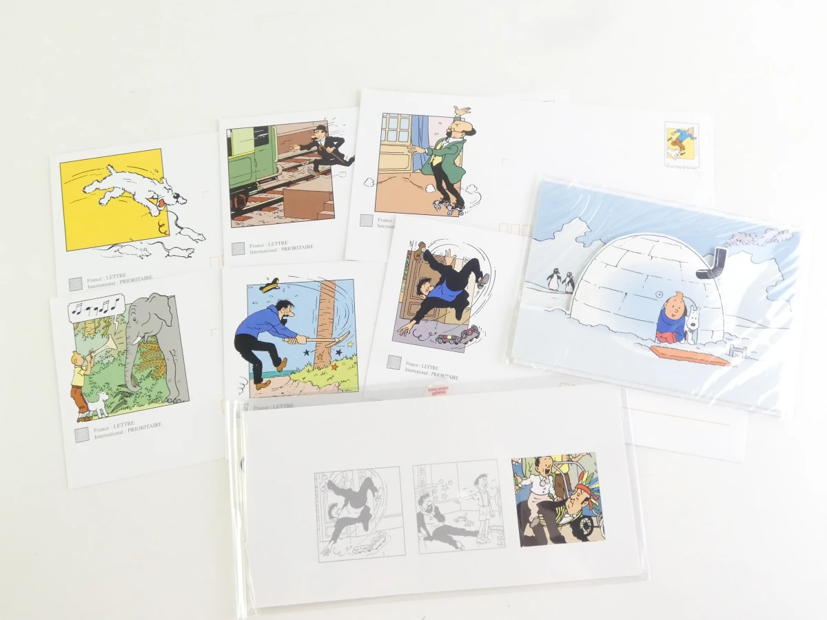 Verzameling postzegels met albums en losse vellen