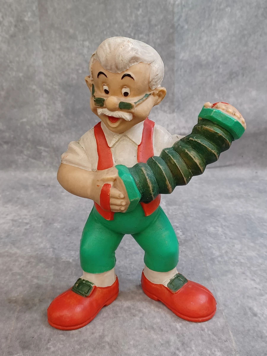 Vintage Disney Pinokkio rubberen figuren set – Gepetto, Pinokkio enJapie Kriek - Ca. jaren '60/'70 - foto 11