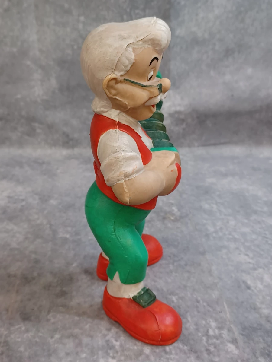 Vintage Disney Pinokkio rubberen figuren set – Gepetto, Pinokkio enJapie Kriek - Ca. jaren '60/'70 - foto 12
