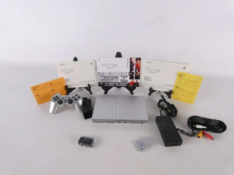 Sony PlayStation 2 (PS2) Slim – Zilver - Complete Set
