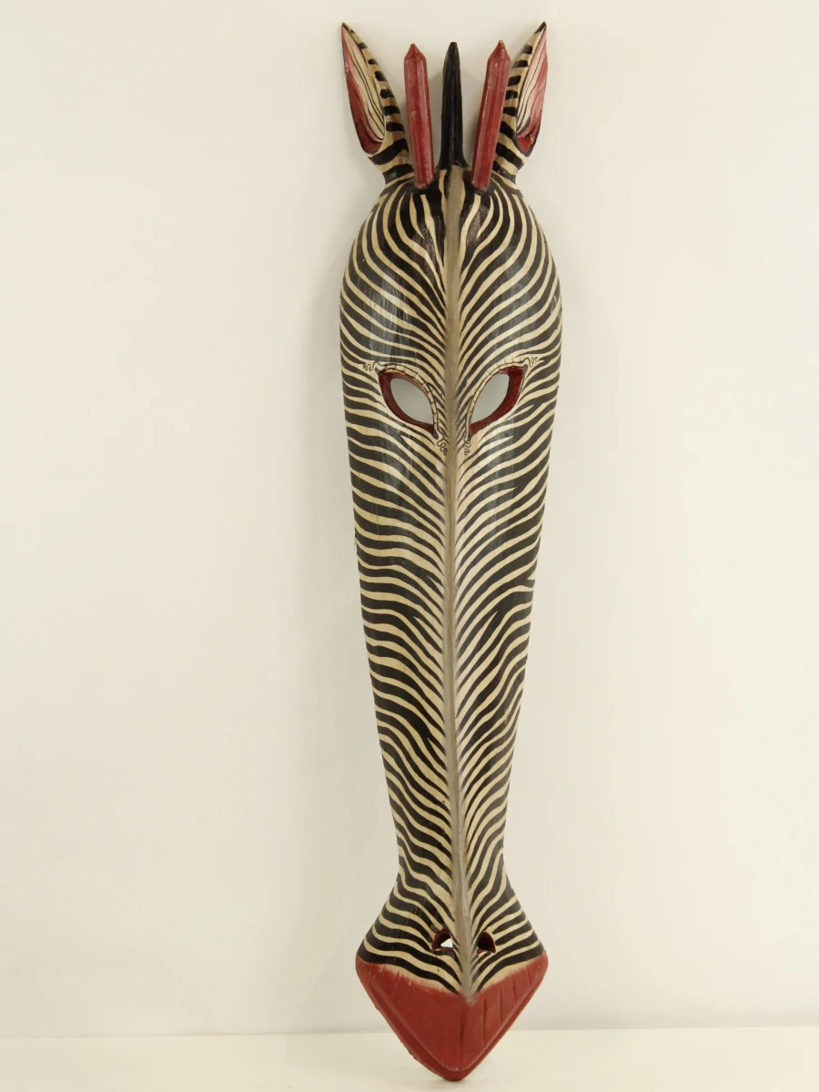 Decoratieve houten zebra masker