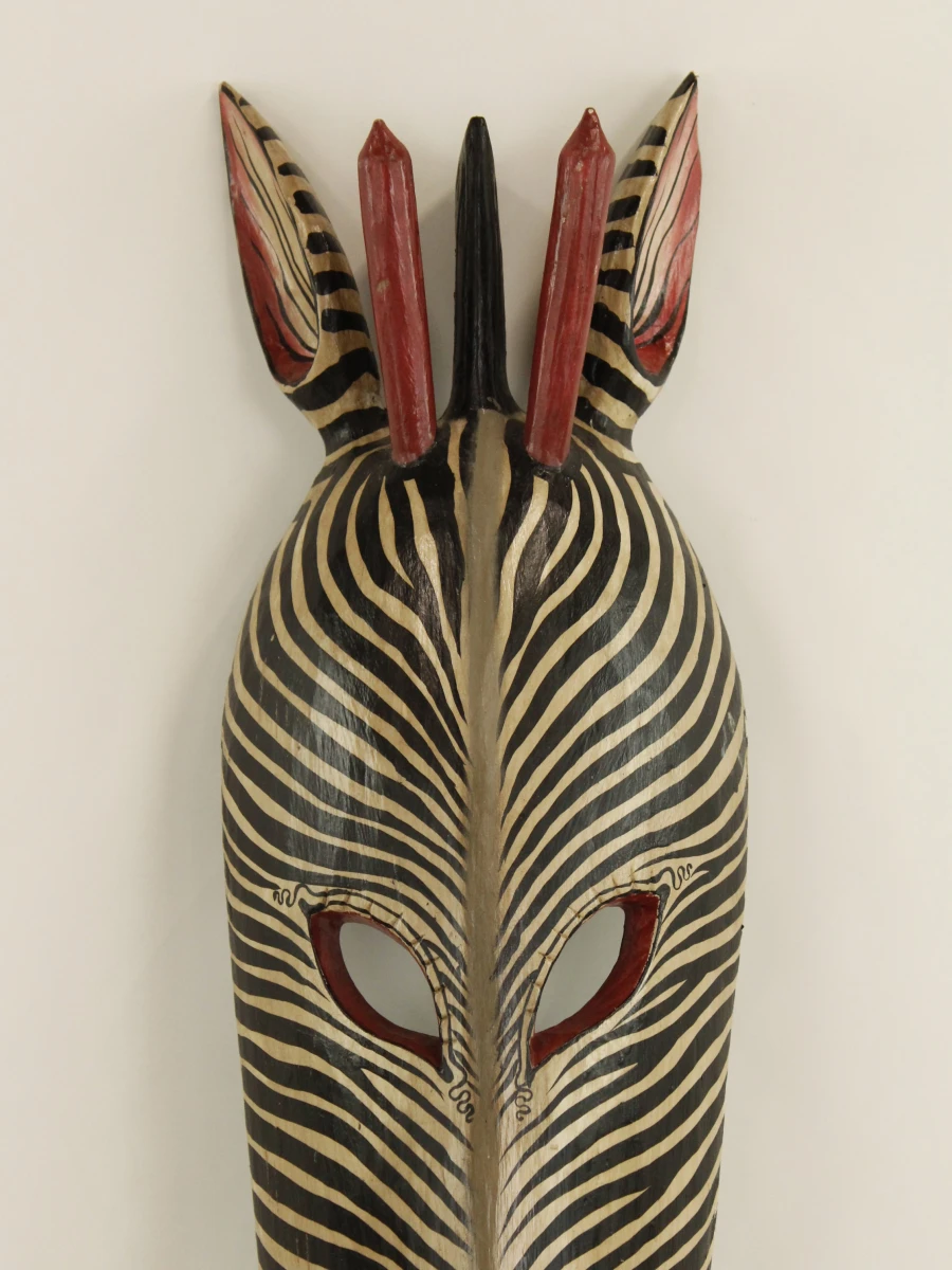 Decoratieve houten zebra masker