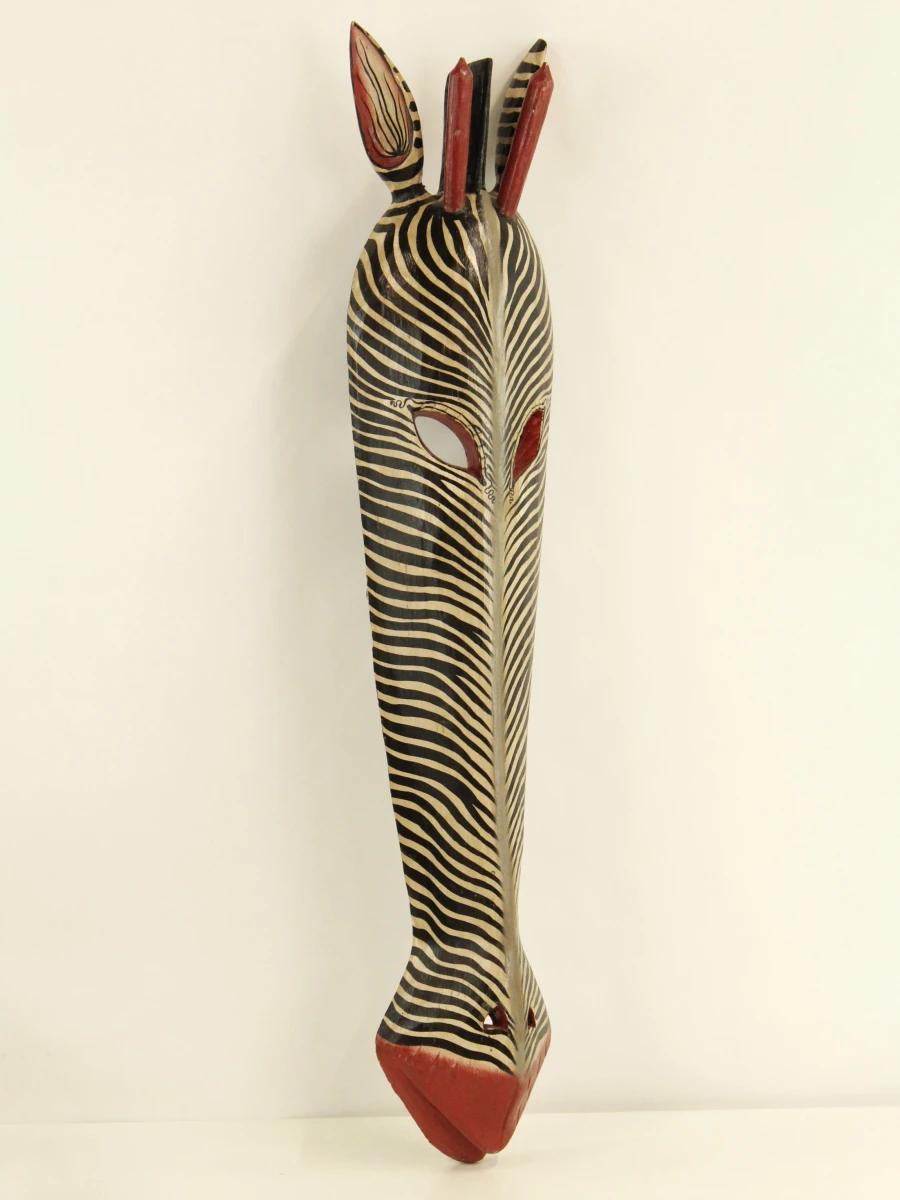 Decoratieve houten zebra masker