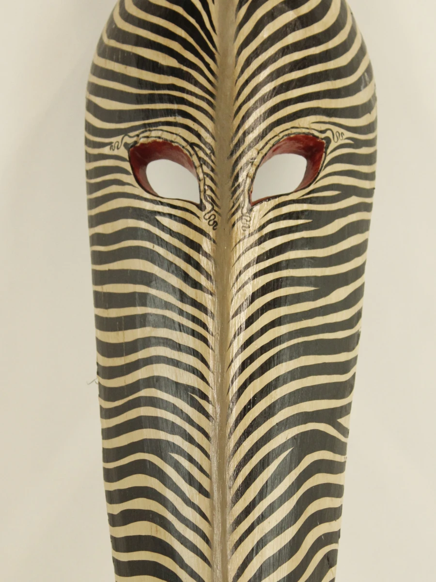 Decoratieve houten zebra masker