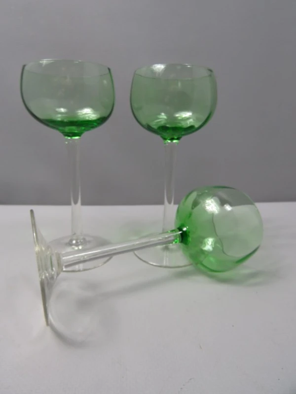 Set vintage uranium glazen - foto 3