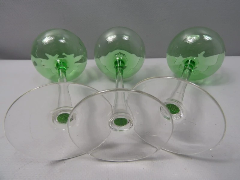 Set vintage uranium glazen - foto 6