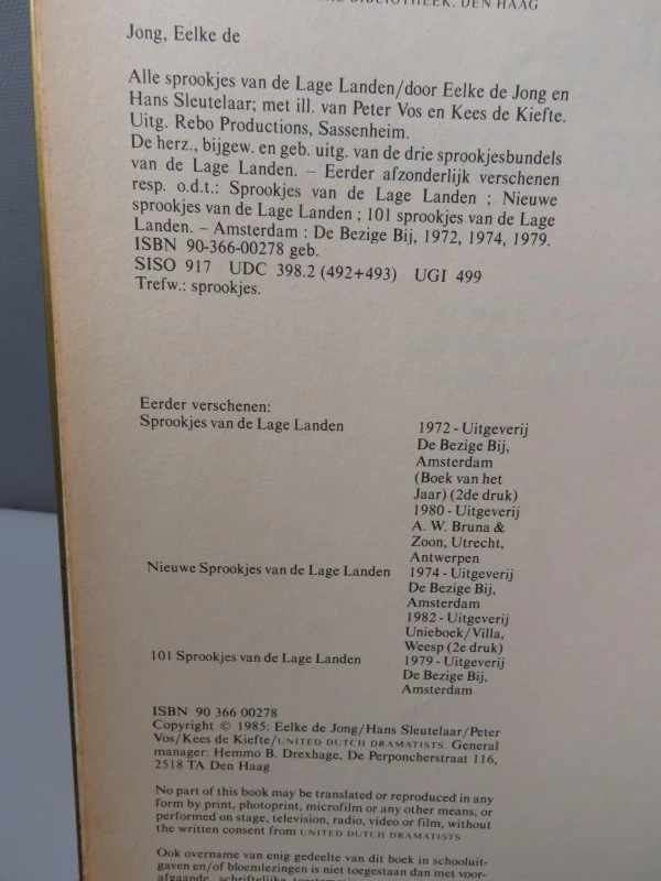 Vintage boek "Alle Sprookjes van de Lage Landen