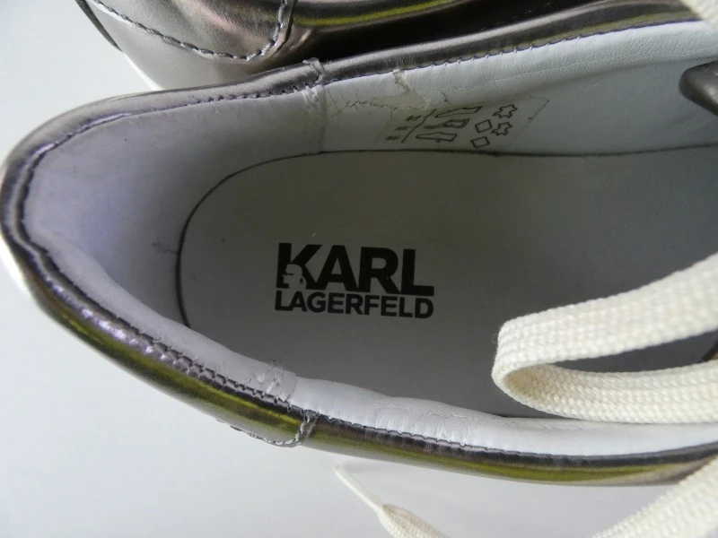 Gemerkte sneakers - Karl Lagerfeld Ikonik Metallic – Maat 37 – Zilver