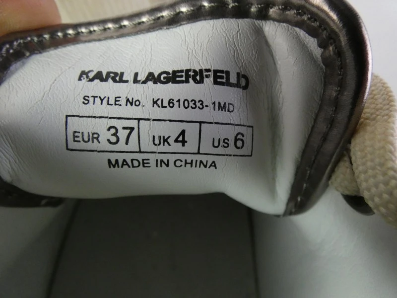 Gemerkte sneakers - Karl Lagerfeld Ikonik Metallic – Maat 37 – Zilver