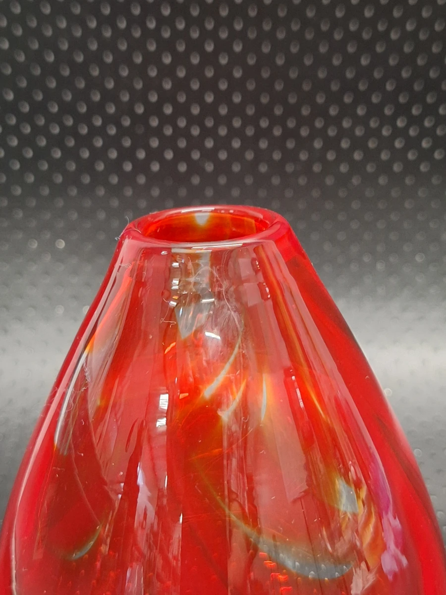 Set van twee kleine handgeblazen glazen bolvazen - foto 14