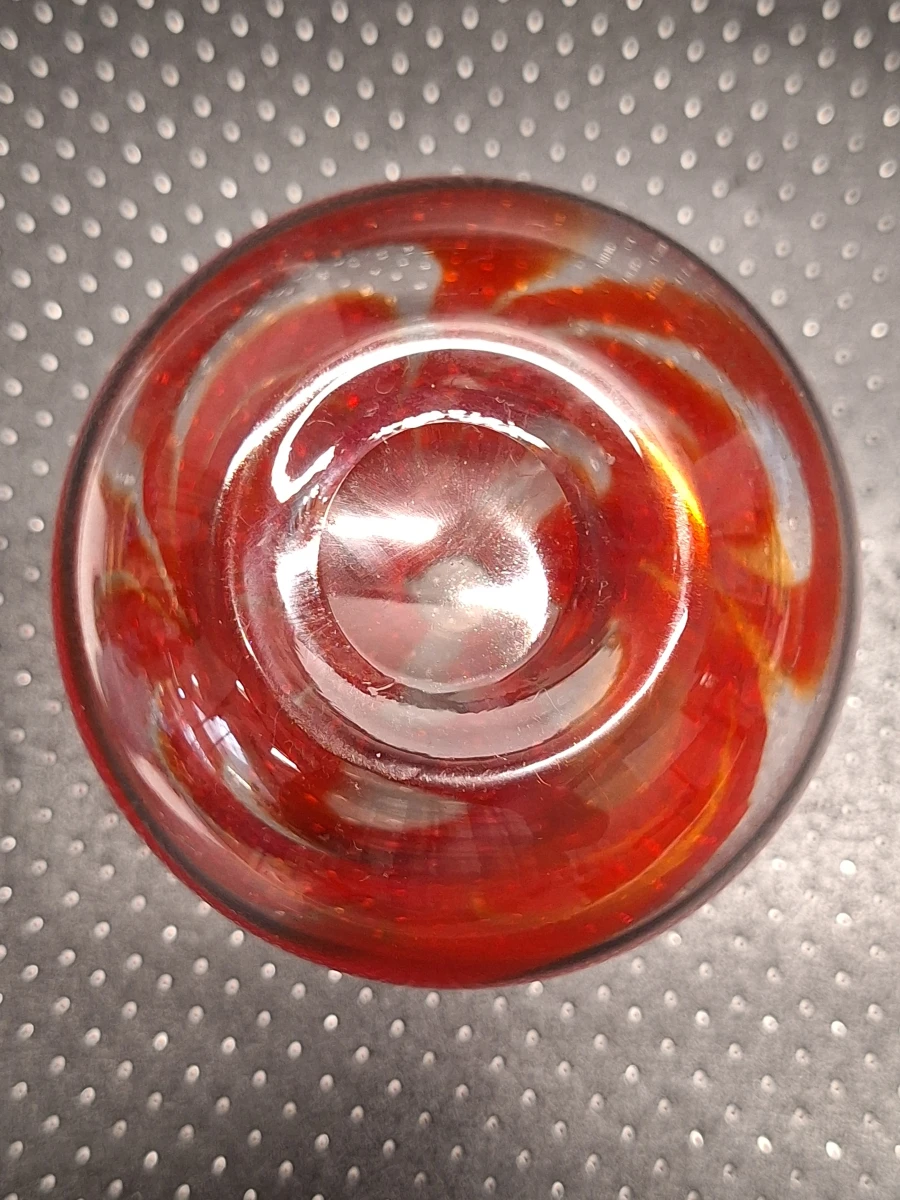 Set van twee kleine handgeblazen glazen bolvazen - foto 12