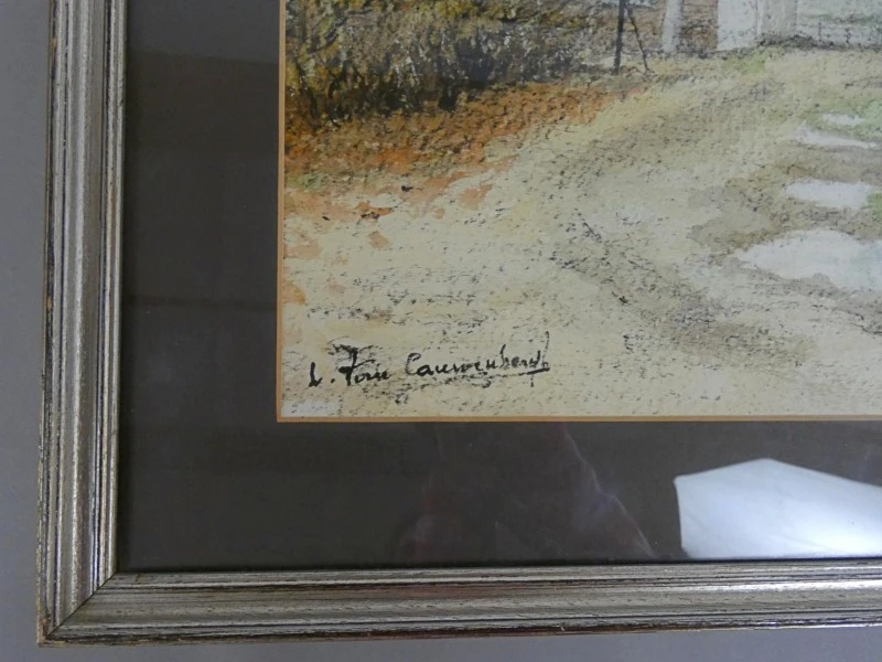 Ingekaderde Aquarel - Leo Van Cauwenbergh