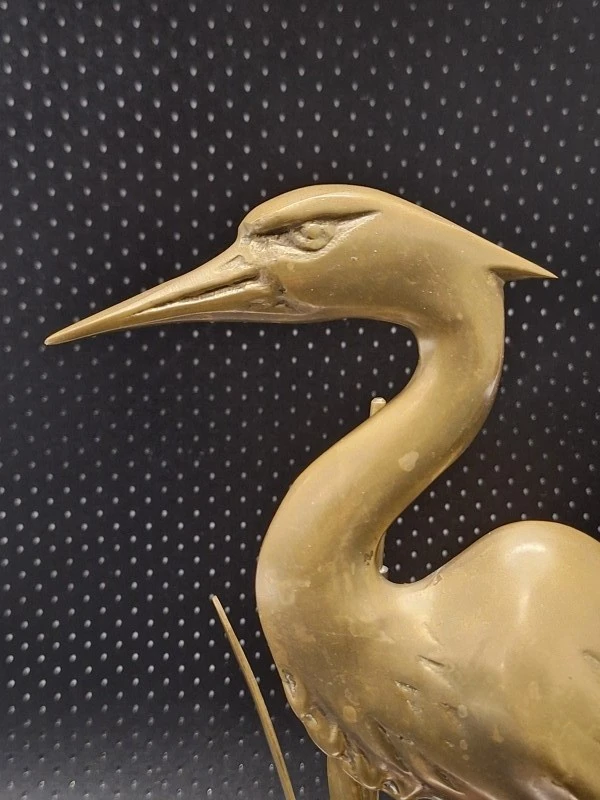 Messing beeld van een reiger in Hollywood Regency-stijl - foto 6