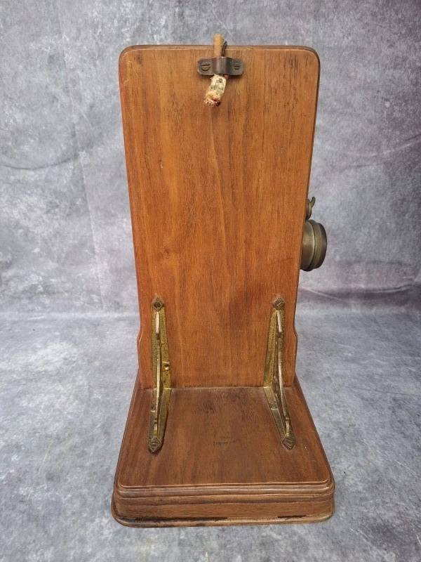 Set van 2 antieke houten telefoons / intercomsystemen ca. 1900–1920 - tafel- en wandmodel - foto 7