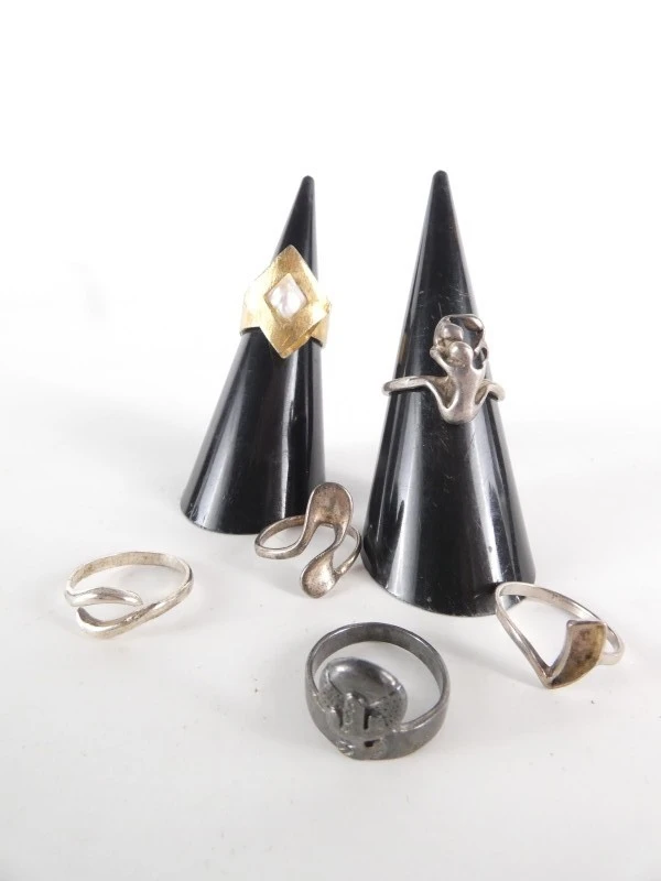 Lot van 6 Vintage Zilveren Ringen