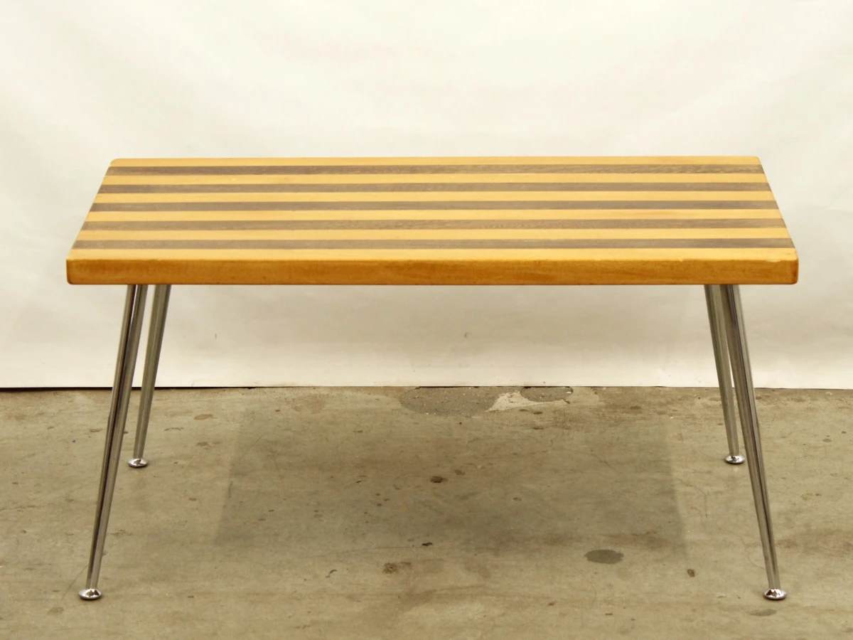 Houten en chroom salontafel - jaren 50/60
