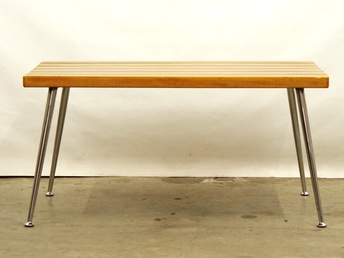 Houten en chroom salontafel - jaren 50/60