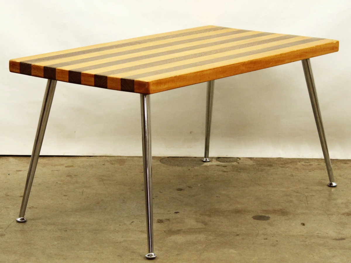 Houten en chroom salontafel - jaren 50/60