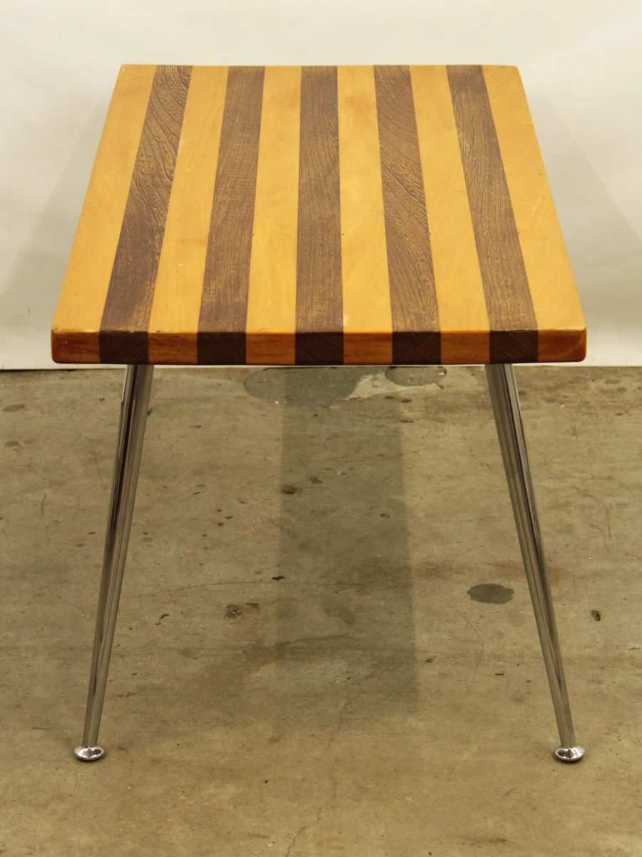 Houten en chroom salontafel - jaren 50/60