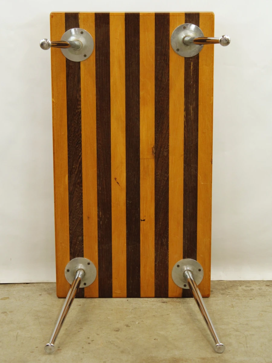 Houten en chroom salontafel - jaren 50/60