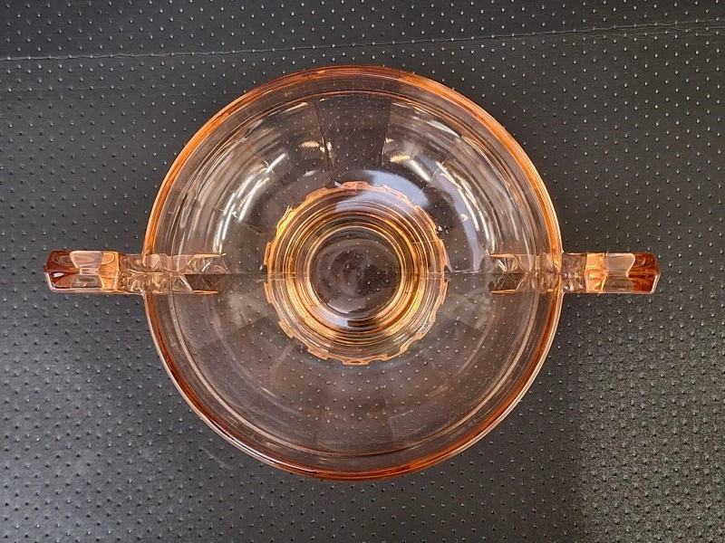 Art Deco “Coupe Noémie” schaal - Val Saint Lambert Luxval - Rosaline persglas (1935) - foto 8