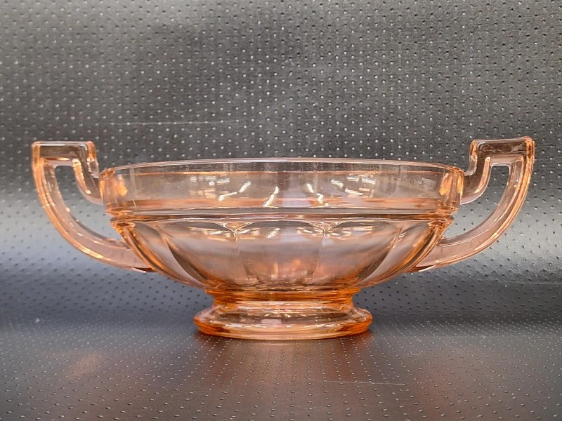 Art Deco “Coupe Noémie” schaal - Val Saint Lambert Luxval - Rosaline persglas (1935) - foto 2