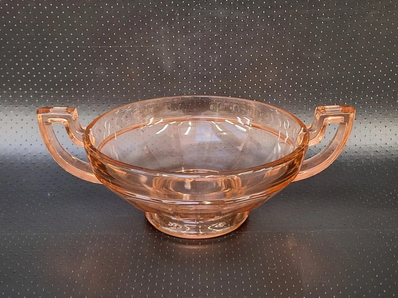 Art Deco “Coupe Noémie” schaal - Val Saint Lambert Luxval - Rosaline persglas (1935) - foto 4