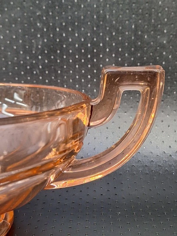 Art Deco “Coupe Noémie” schaal - Val Saint Lambert Luxval - Rosaline persglas (1935) - foto 6
