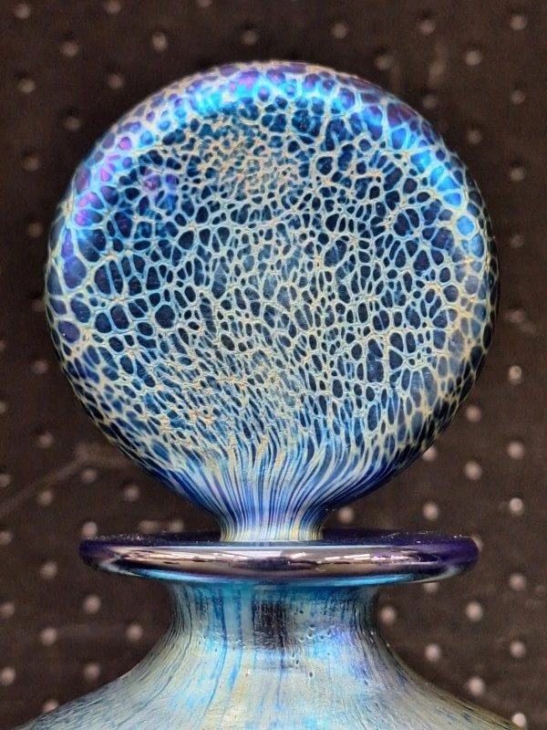 Zeldzame Isle of Wight Studio Glass “Azurene” set - parfumfles & pebble presse-papier - Michael Harris - foto 9