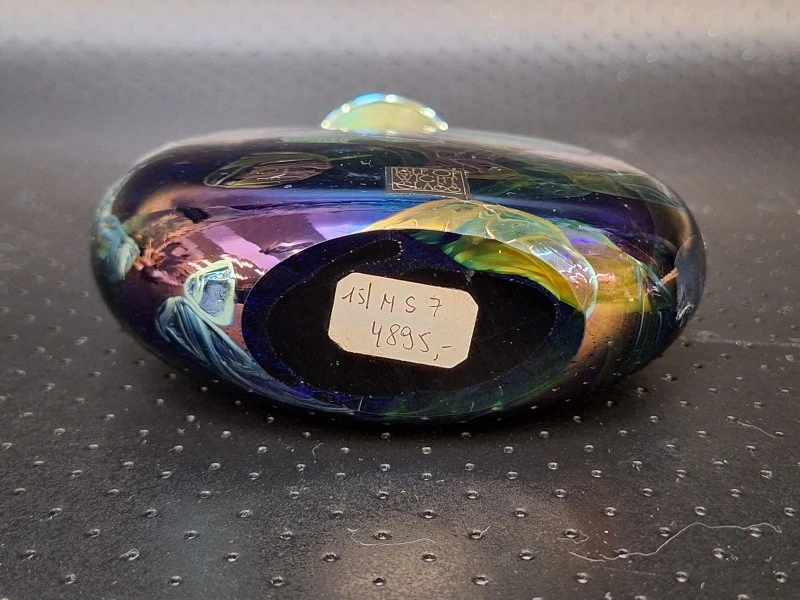Zeldzame Isle of Wight Studio Glass “Azurene” set - parfumfles & pebble presse-papier - Michael Harris - foto 13