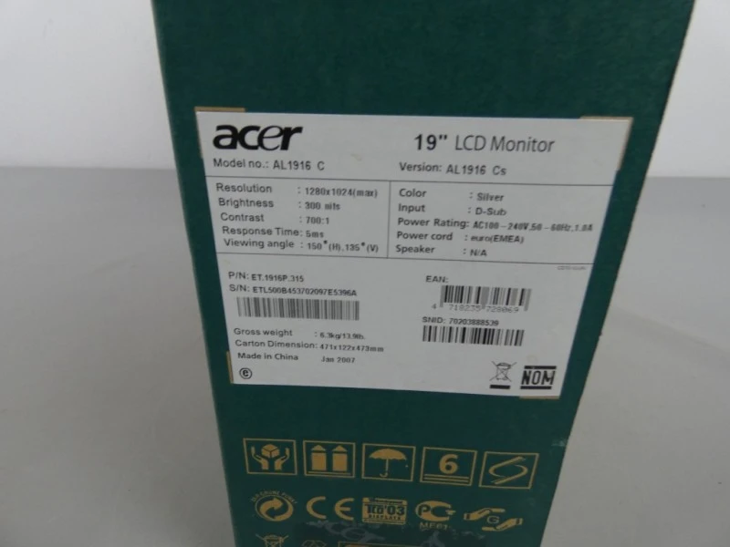 Acer LCD monitor 19 inch 2007 - foto 4