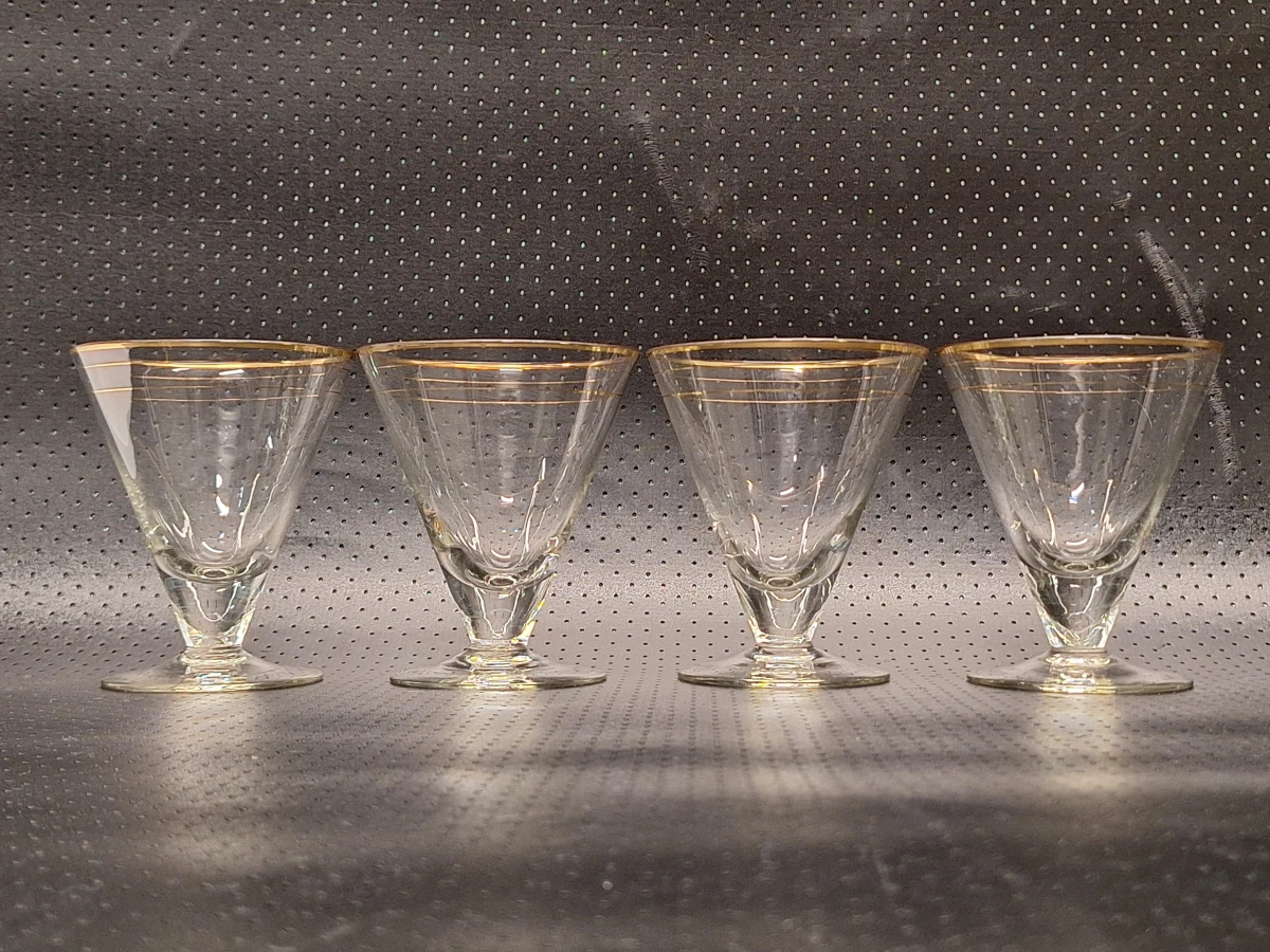Vintage glazen karaafset met goudaccenten - foto 9