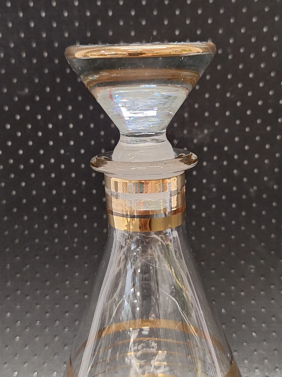 Vintage glazen karaafset met goudaccenten - foto 4