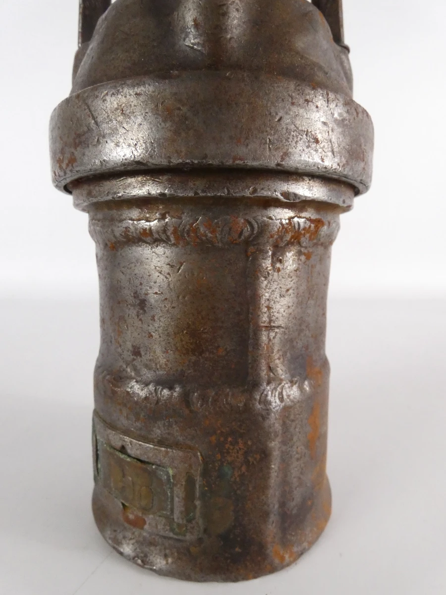Vintage mijnwerkerslamp / carbidelamp – industrieel verzamelobject