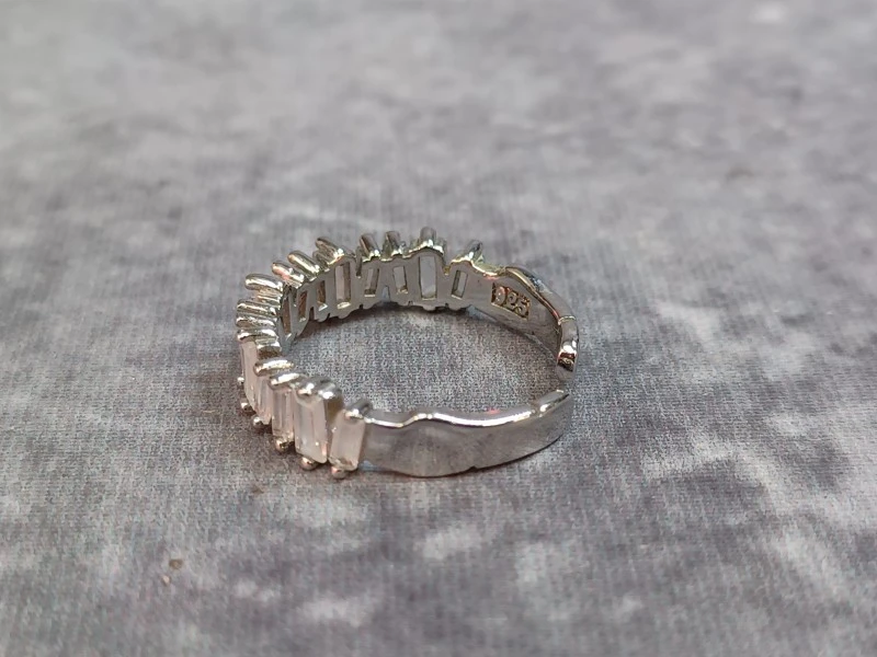 Zilveren Verstelbare ring met Baguette-geslepen Zirkonia - foto 3