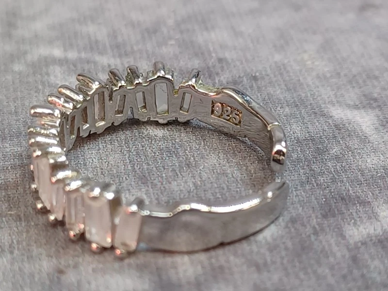 Zilveren Verstelbare ring met Baguette-geslepen Zirkonia - foto 6