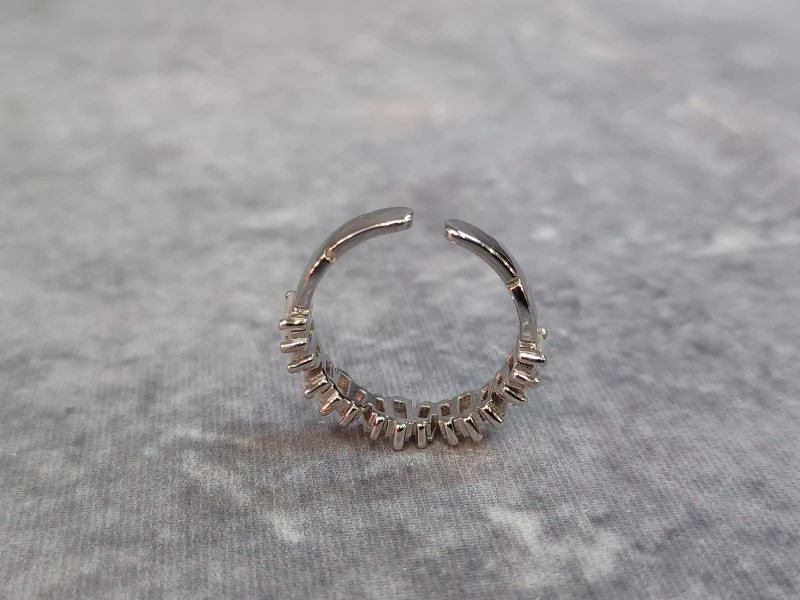 Zilveren Verstelbare ring met Baguette-geslepen Zirkonia - foto 5