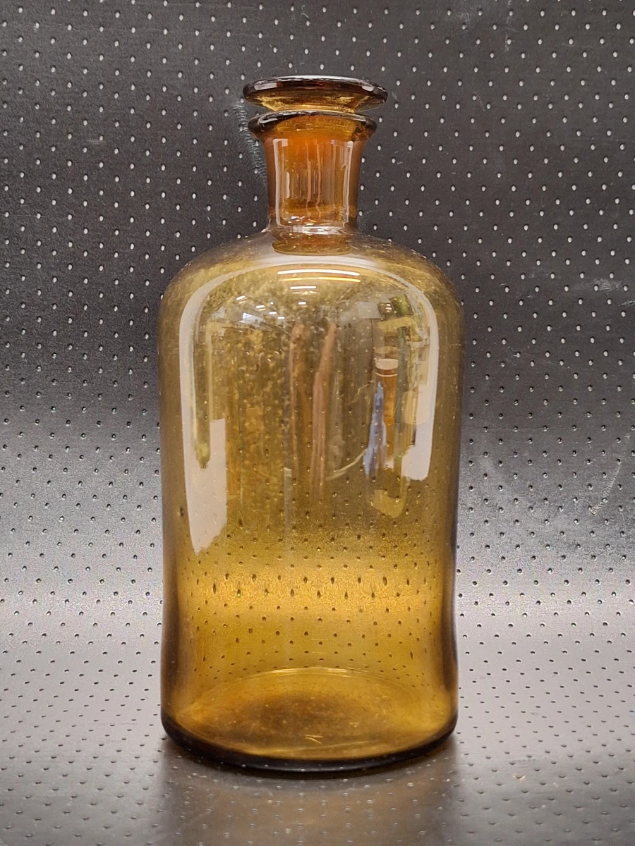 Set van 10 vintage amberkleurige apothekersflessen - foto 6