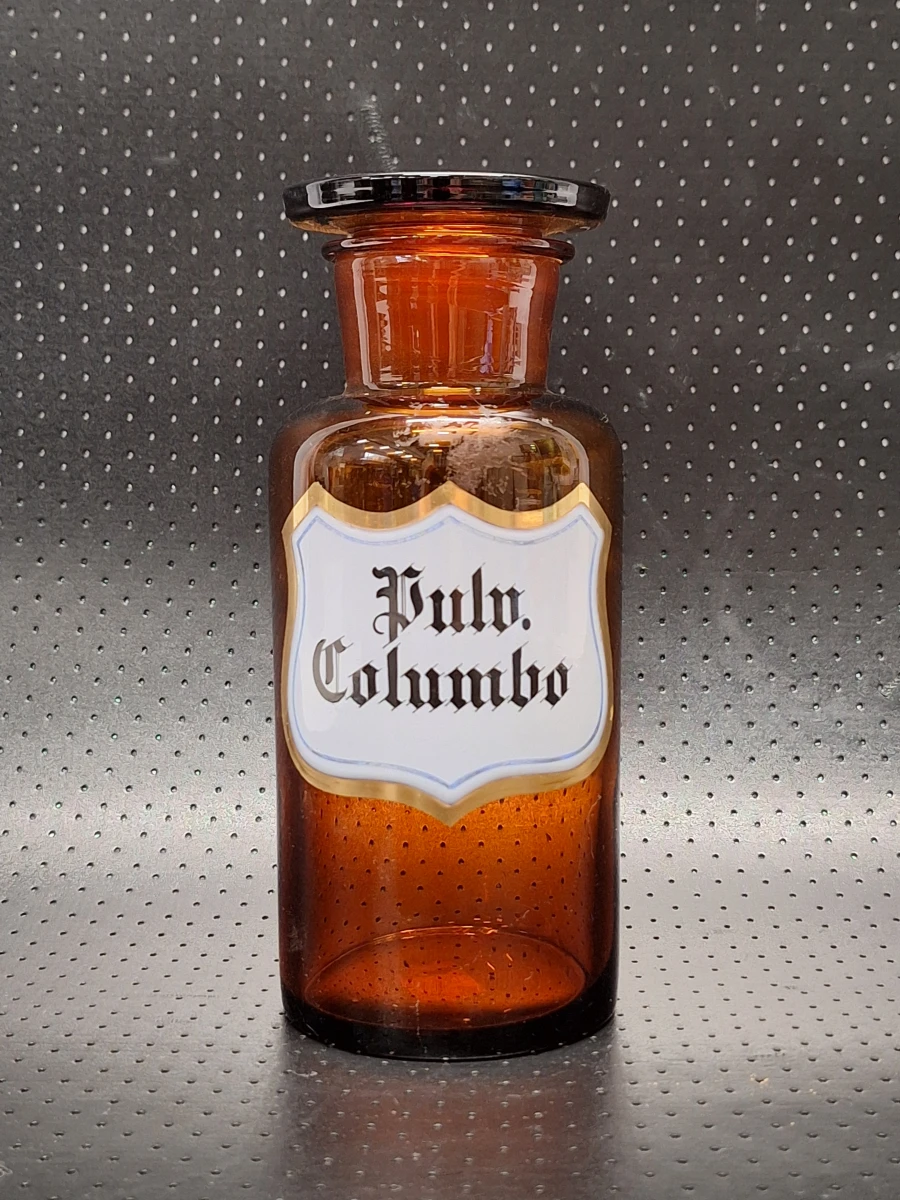 Set van 10 vintage amberkleurige apothekersflessen - foto 8