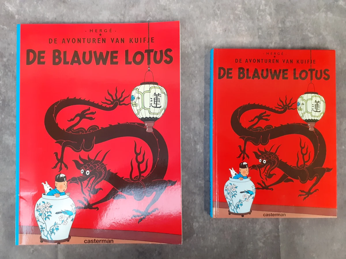 Strips: Kuifje - De Blauwe Lotus + 3 blikken opbergdozen - foto 6