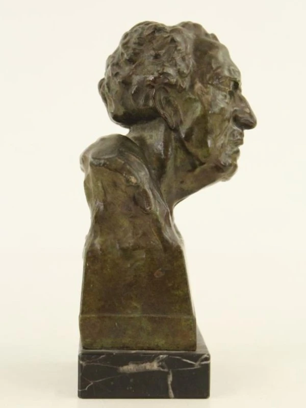 Kleine bronzen buste 'De Blinde' Gustaaf Van den Meersche (1891-1970)