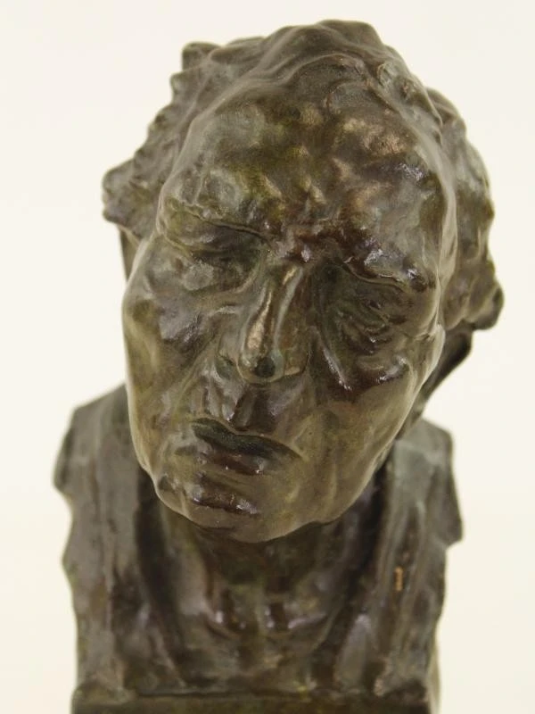 Kleine bronzen buste 'De Blinde' Gustaaf Van den Meersche (1891-1970)