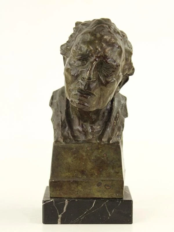 Kleine bronzen buste 'De Blinde' Gustaaf Van den Meersche (1891-1970)
