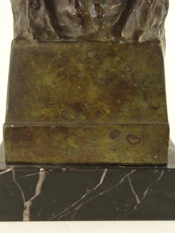 Kleine bronzen buste 'De Blinde' Gustaaf Van den Meersche (1891-1970)
