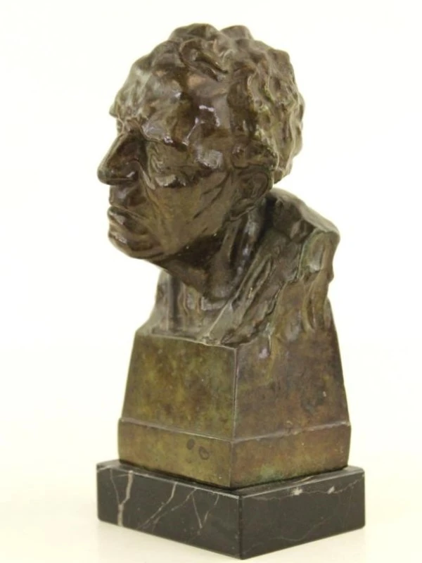 Kleine bronzen buste 'De Blinde' Gustaaf Van den Meersche (1891-1970)