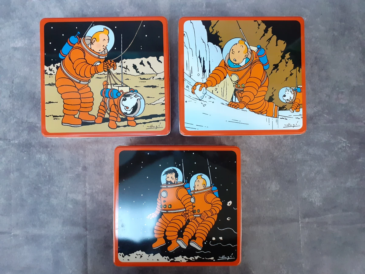 Strips: Raket naar de maan & Mannen op de maan + 8 blikken opbergdozen - foto 4