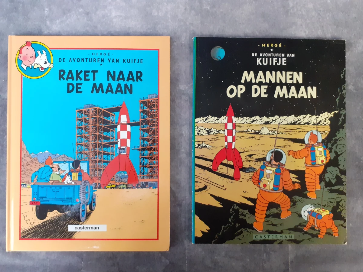 Strips: Raket naar de maan & Mannen op de maan + 8 blikken opbergdozen - foto 6
