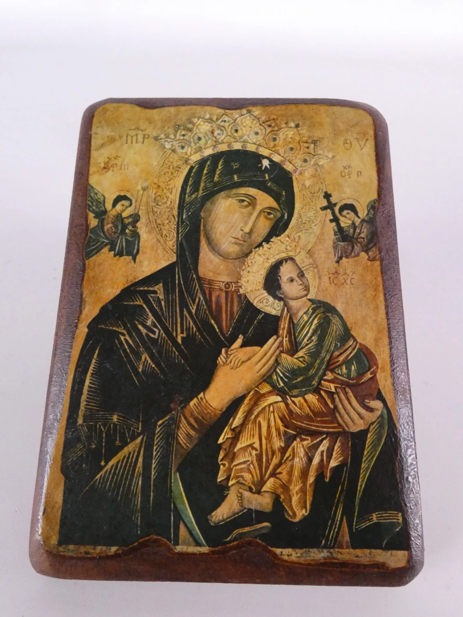 Set van 5 Byzantijnse iconen op hout met certificaat