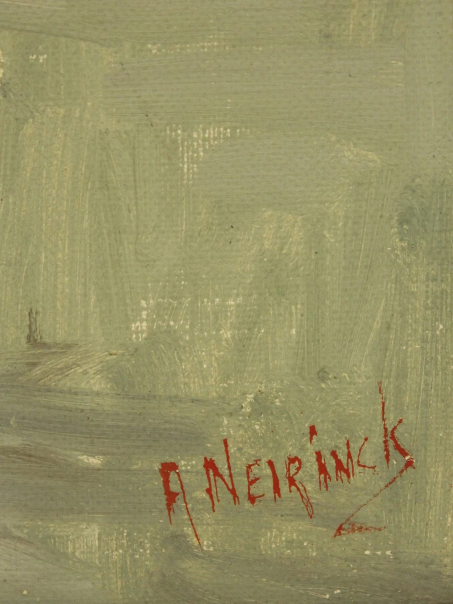 Havenscene in acryl op canvas Albert Neirinck (Neyrinck 1921-2010)